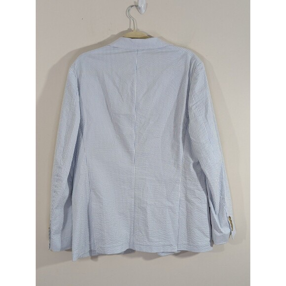 Vineyard Vines Blazer 42R Seersucker Cotton Blue White Striped Jacket Men Preppy - Picture 8 of 8